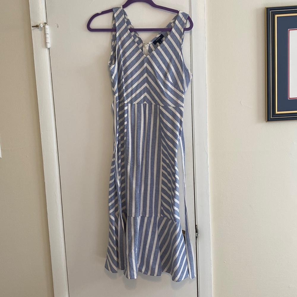 Blue & white striped dress